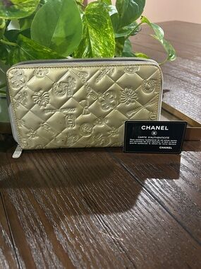 Chanel Lucky Symbols  W/COA Zip Around Organizer/Wallet